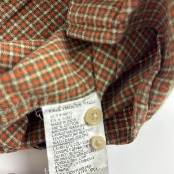 Timberland Brown Casual Flannel Button Down Shirt Size Medium - Picture 6 of 7